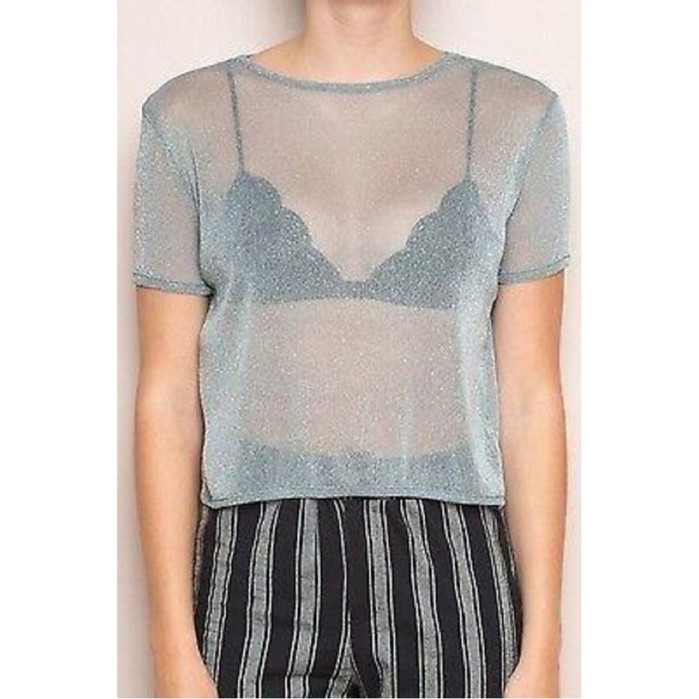Brandy Melville Mesh Sparkle Top - Picture 1 of 8
